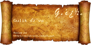 Gulik Éva névjegykártya
